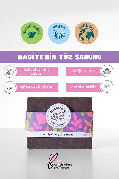 Badecanlar Şefkatli Kozmetik El Yapımı Aktif Karbonlu Doğal Yüz Sabunu 100 gr