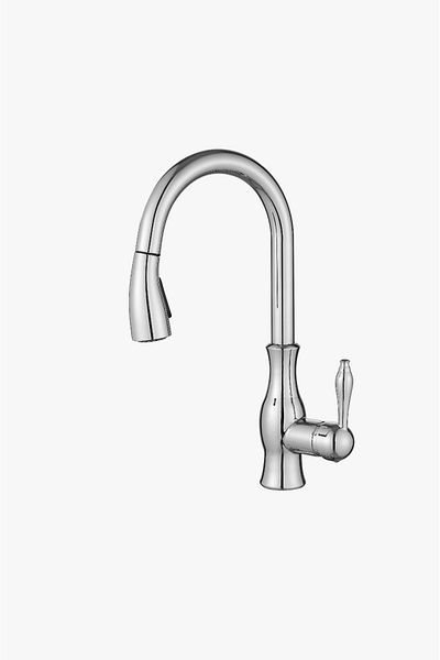 İSAOĞLU YAPI Vintage Design Spiral Kitchen Faucet - Extending System, Silver Silver Color