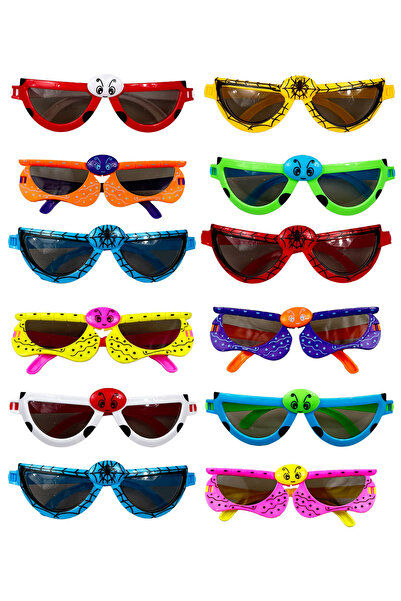 Toyaş 12 Pieces Animal Themed Plastic Folding Goggles - School and Party Gift Fun Eye