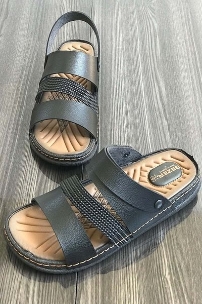 moda ayakkabım Pantofi de modă 5203 Sandale negre pentru bărbați Papuci