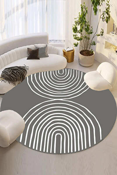 Chilai Home Smallpox Füme Dekoratif Halı Çap Djth