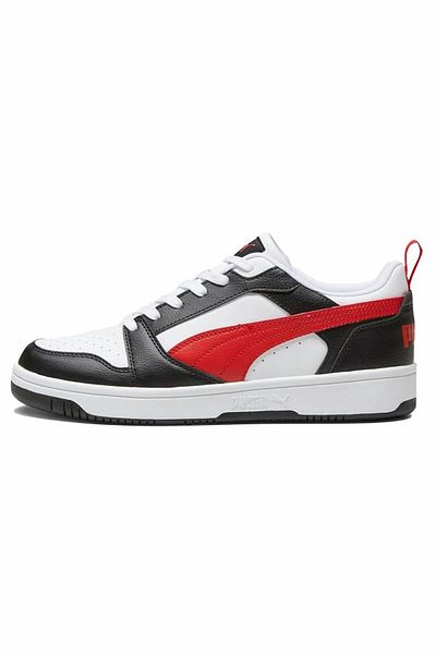 Puma 39232804 - Παπούτσια Rebound V6 Low, Λευκό και Μαύρο Κόκκινο-Μαύρο