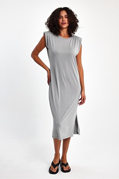 DragonFly Moda Modal Shoulder Padded Dress