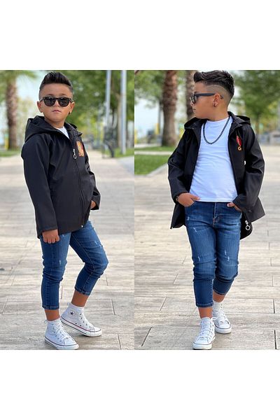 BERFONZO KIDS Boy's Garfi̇eld Trench Coat Raincoat