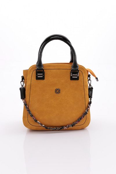 DGN Yellow Black Chain Women's Bag 7353437