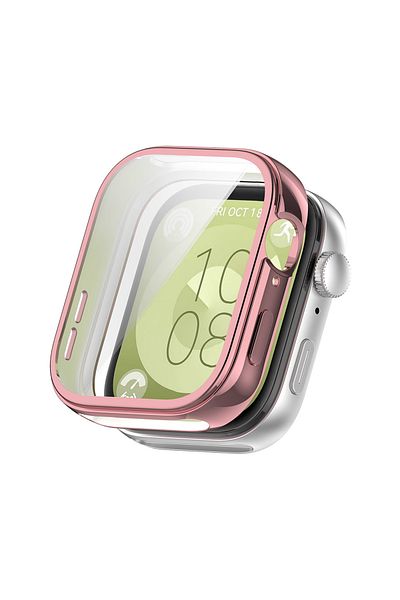 Fibaks حافظة متوافقة مع ساعة Huawei Watch Fit 3 وواقي شاشة 360 درجة للحماية الكاملة