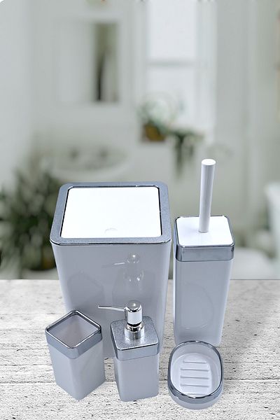 İmera Acrylic 5 Piece Square Bathroom Set Glossy - (HARD PLASTIC)