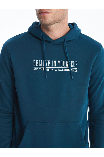 LC Waikiki Ανδρικό χοντρό κουκούλα με μακρυμάνικη στάμπα Lcwk