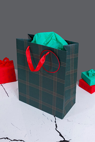 Sarkap Home Özel Tasarım Yeşil Hediyelik Karton Çanta