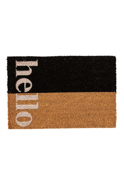 Mudo Home THEO HELLO Black and White Door Mat - 40x60