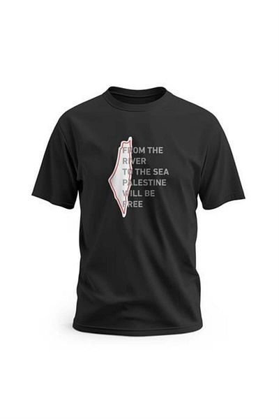 Zaytoon Unisex Free Palestine To The Sea - Mânecă scurtă, S de la râu - 2xl T 300019