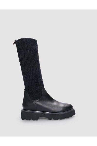 Cabani 100% Genuine Leather Black Women's Knee-Length Daily Boots