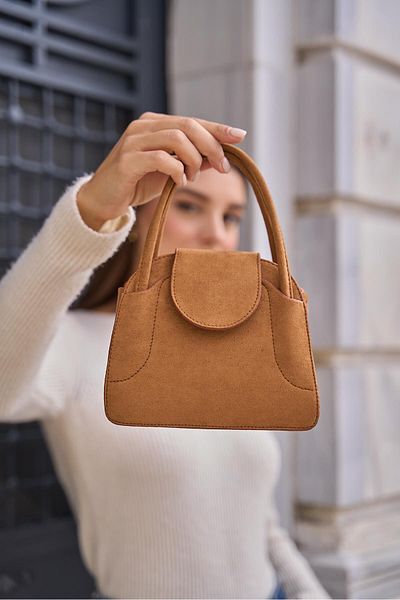 Madamra Tan Suede Women's Maja Covered Mini City Women's Bag -