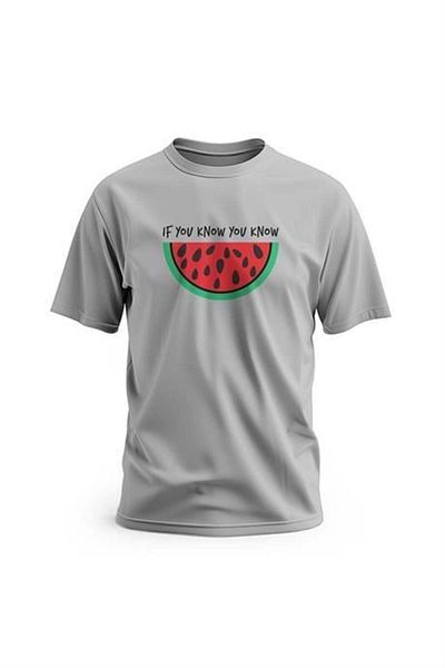 Zaytoon Unisex Digital Printed κοντά μανίκια Palestine - Watermelon S - 2xl T 300020