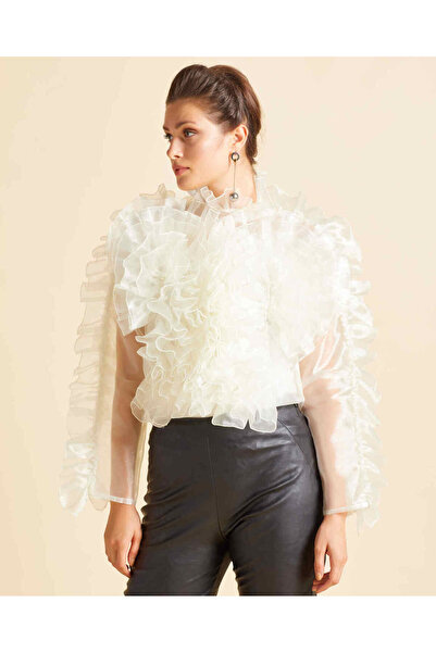 SERPİL Serpil Kadın Ekru Bluz 33270