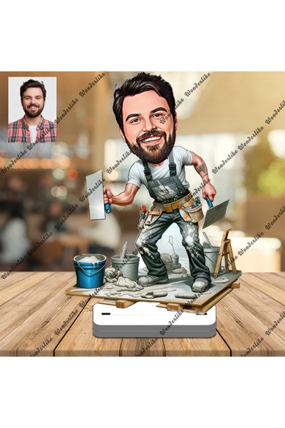 wonderlike İnşaat Ustası 3D Ahşap Biblo,Sevgiliye Hediye,Doğum Günü Hediye