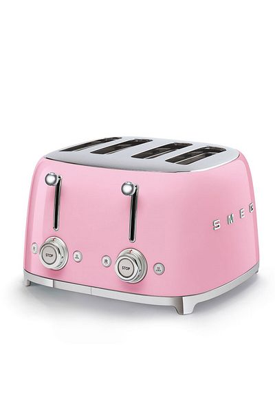 SMEG Pink Toaster - Tsf03pkeu 4 Slots