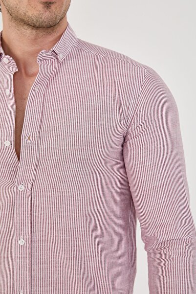 jack carisma Men's Shirt - Slim Fit, Cotton, Striped and Collar Button