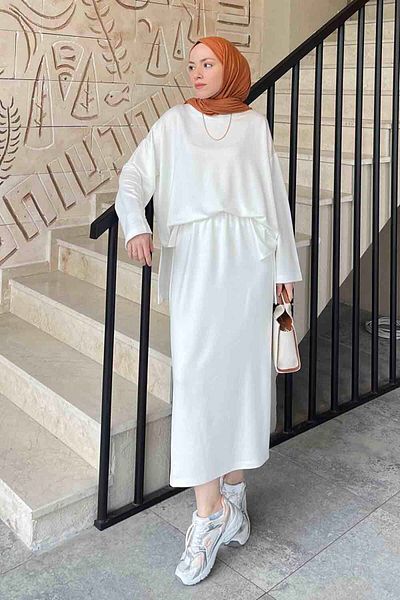 lamelif Λευκή Κρυστάλλινη Φούστα