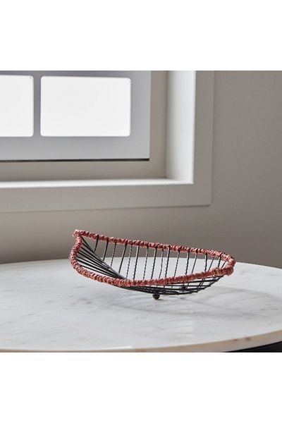 Home Box Splendid Decorative Metal Leaf Plate - 43x38x0.5 cm