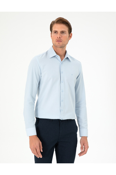 Pierre Cardin Açık Mavi Slim Fit Uzun Kollu Gömlek 50294732-VR003