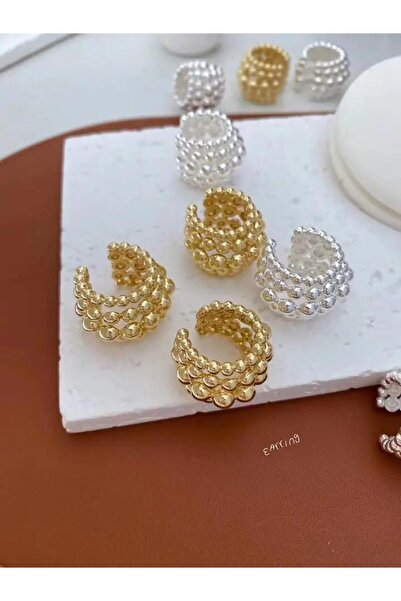 DEMOKAN Kadın Küpe Özel Seri Tek Boncuk Kıkırdak Küpe