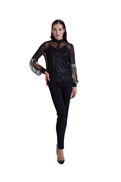 SERPİL Serpil Kadın Siyah Gömlek 31544