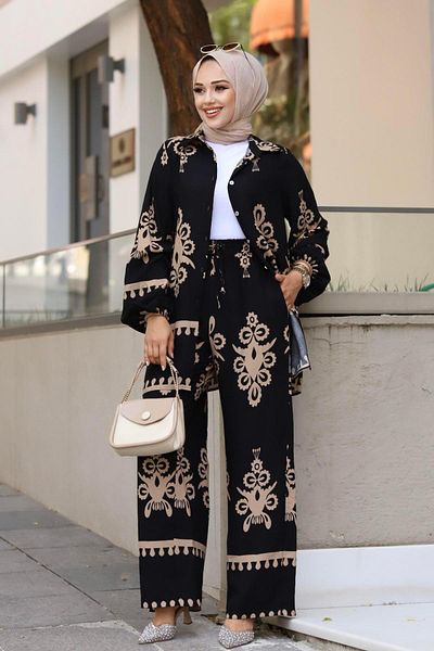 Modaensarbutik EARTH - Ethnic Patterned Viscose Hijab Set