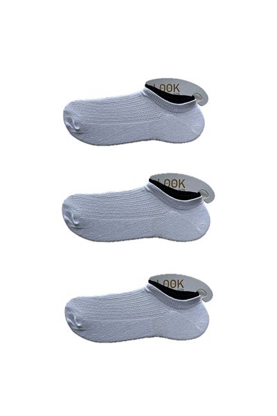 LOOKSOCKS Look Socks Snekears Σετ κάλτσες με ριγέ μοτίβο διπλό ελαστικό λευκό σχέδιο
