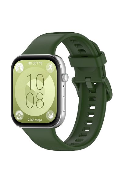 Fibaks ساعة Huawei Watch Fit 3 - Fit 4 - Fit 4 Pro متوافقة مع اللون A وحزام سلك عالي الجودة من السيليكون الكلاسيكي