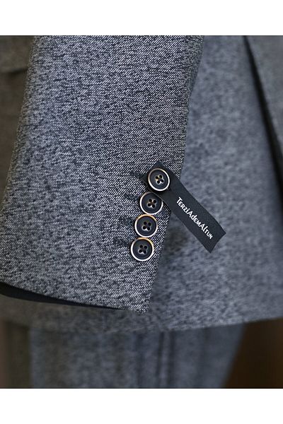 TerziAdemAltun Set jachetă și pantaloni pentru bărbați, în stil italian, slim fit, negru - T11557