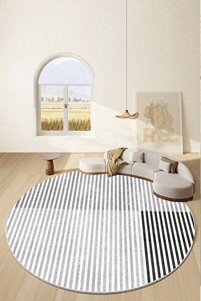 Chilai Home Woserl Ekru Dekoratif Halı Çap Djth