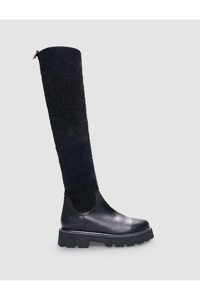 Cabani 100% Genuine Leather Black Women's over the Knee Daily Boots