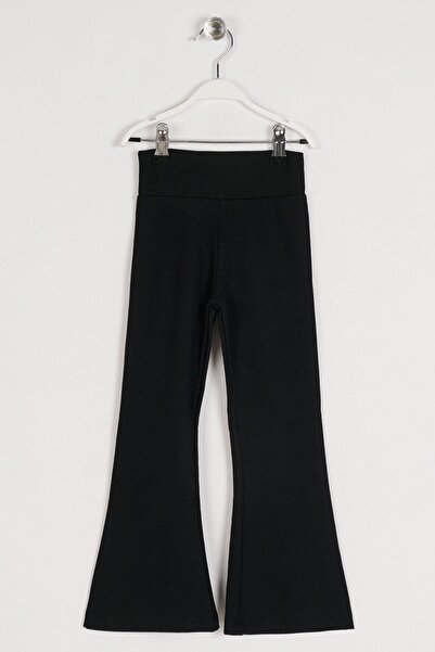 zepkids Κοριτσίστικο κολάν ψηλόμεσο Flare Leg Ριμπ Μαύρο Χρώμα