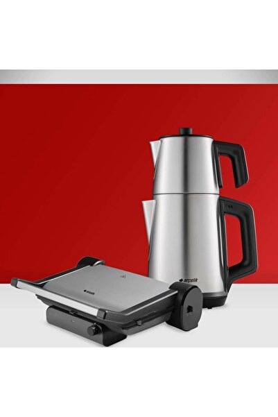 Arçelik 2 Li Gri Küçük Ev Aleti Seti ( 3283 In Çay Makinesi - Tm 6206 G Tost Makinesi )