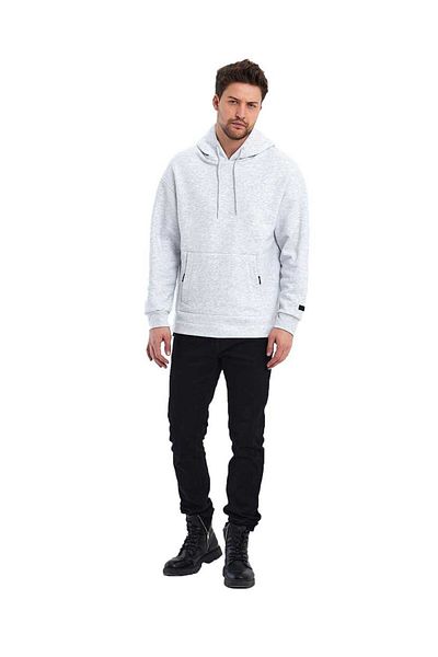 Adams Ανδρικό φούτερ με κουκούλα Oversize Kangaroo Pocket Raster 3 Thread