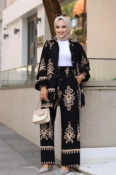 Modaensarbutik EARTH - Ethnic Patterned Viscose Hijab Set