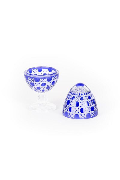Saray Ottoman handicraft Bowl Glass Bowl Serving Bowl Small Egg Blue