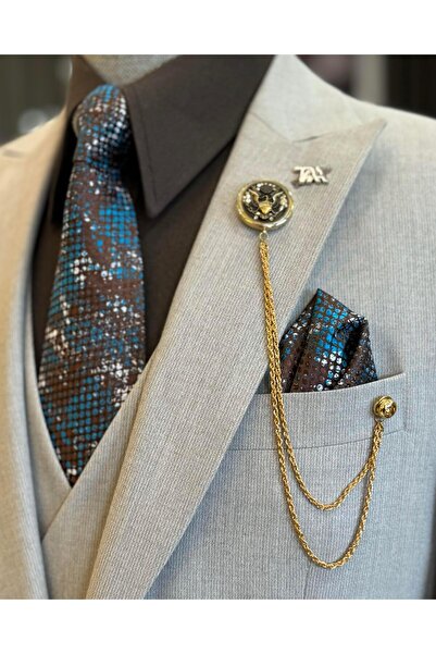 TerziAdemAltun İtalyan stil ceket yelek pantolon takım elbise bej T12811