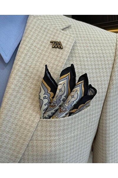 TerziAdemAltun Beige Slim FiT ITalian STyle HoundsTooTh PaTTerned JackeT VesT PanTs SeT - T12790