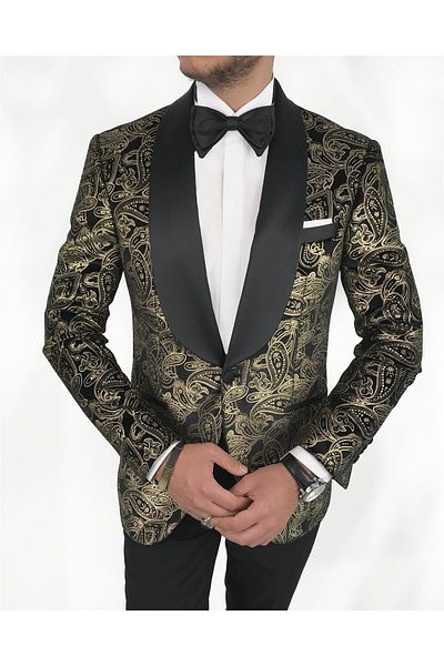 TerziAdemAltun Italian Cut Men's Jacket Trousers Groom Suit Set Black T7492