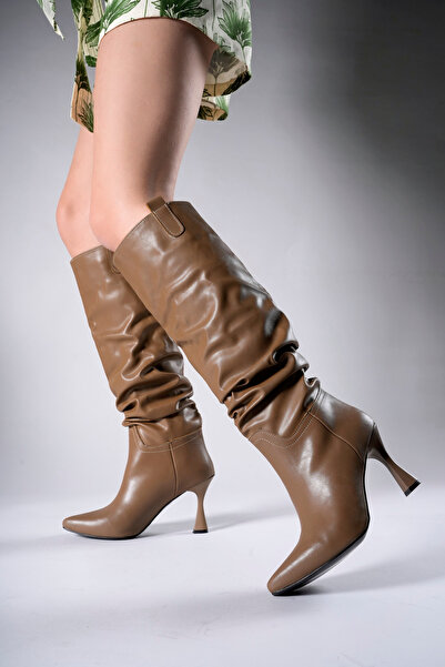 Riccon Bhelzilo Dámské kozačky na podpatku 00128511 Norková kůže