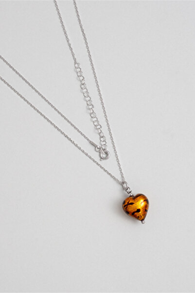 So CHIC... Gizemli Kalp 18 Ayar Beyaz Altın Kaplama Gümüş Kolye