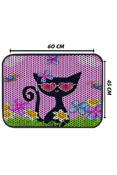 Glipet Kedi Tuvalet Önü Elekli Paspas İlbahar Ve Kedi 60X45 Cm