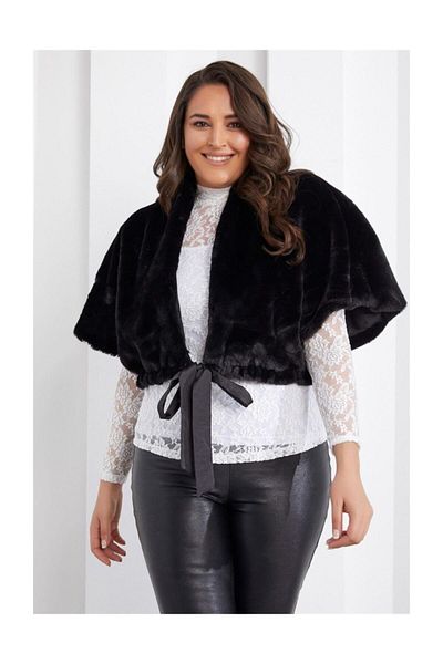 Seamoda Bolero de blană neagră - Detaliu Etol