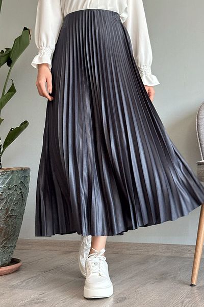 InStyle Anthrazitfarbener Faltenrock