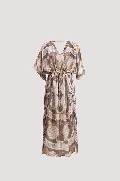 Nomads Felt Ikat Patterned Low-Cut Dress