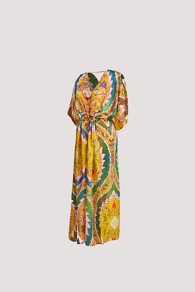 Nomads Felt İkat 22 Print Low-Cut Dress