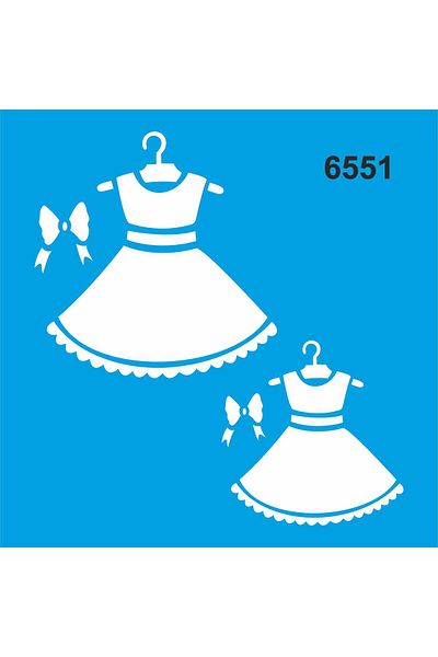 StencilSepeti 50X50 Stencil Painting Template Children's Dress