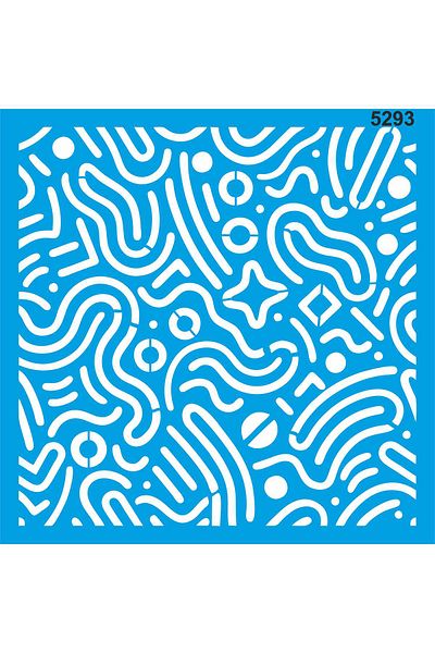 StencilSepeti Geometric Patterned 50X50 Stencil Painting Template